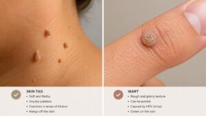 skin tag vs wart